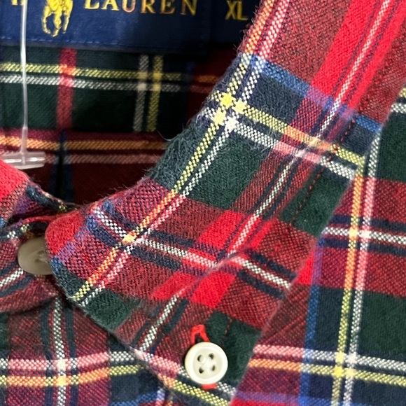 NWOT RALPH LAUREN PLAID FLANNEL BUTTON DOWN SHIRT. SIZE XL - Picture 5 of 8